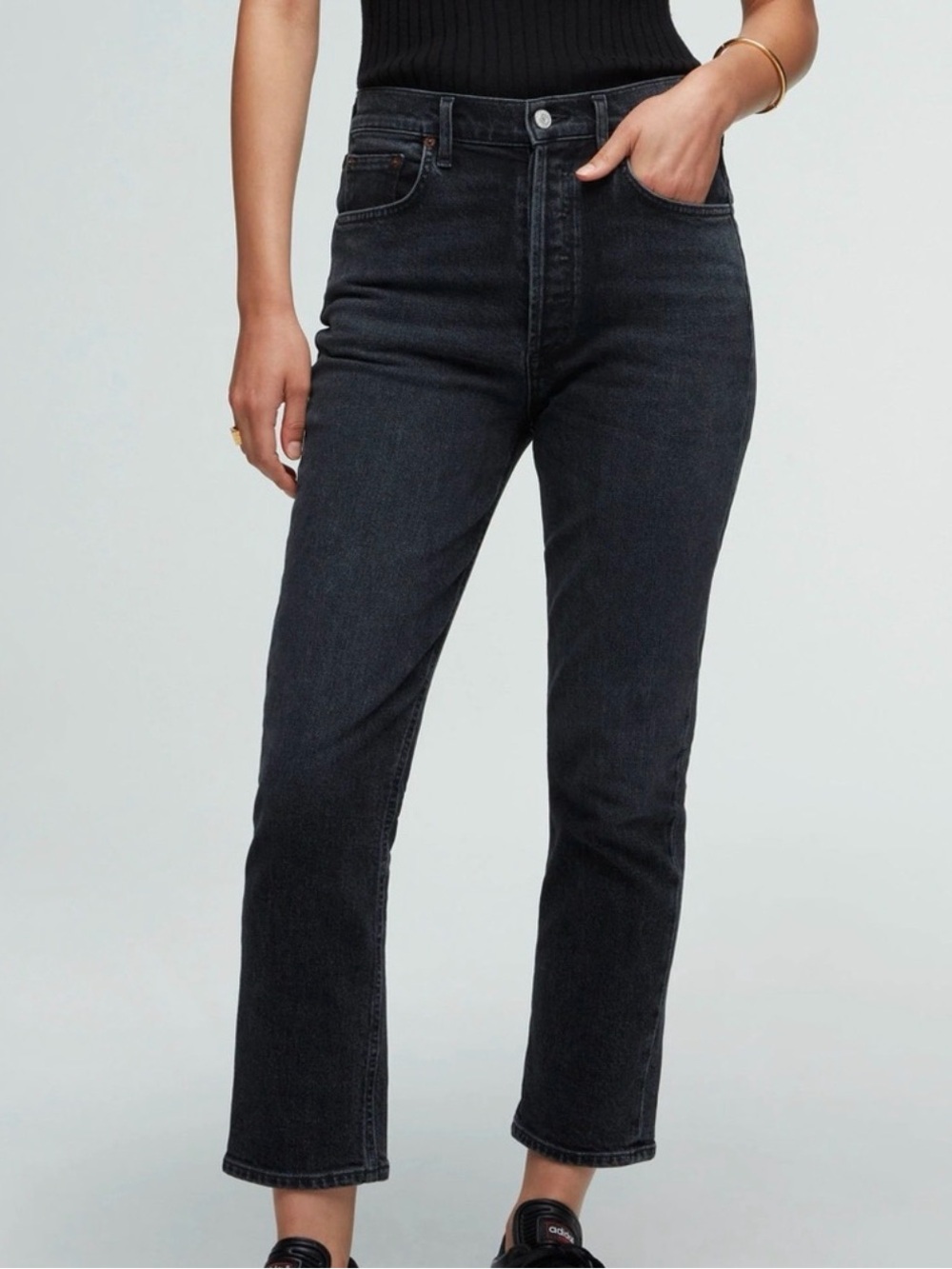AGOLDE Riley Crop Black Sz 29